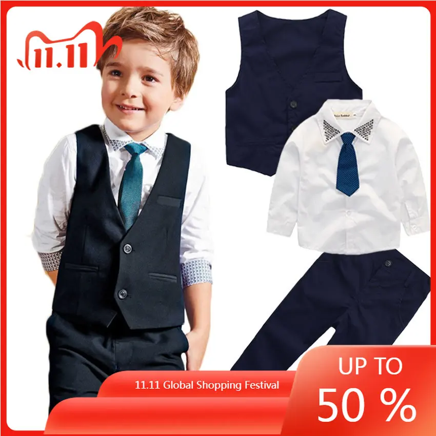Gentleman Boys Set Vest Shirt Pants 3 Pieces Suits Fashion Bright Collar Tie Apparel Long Sleeve Autumn Hot
Gentleman Boys Set Vest Shirt Pants 3 Pieces Suits Fashion Bright Collar Tie Apparel Long Sleeve Autumn Hot