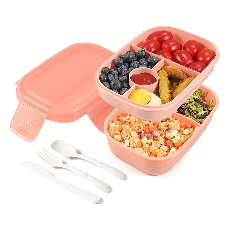 Stackable Bento Box Adult Lunch Box - 3 Layers All-In-One Lunch Containers with Multiple Compartments for Adults & Kids 
Stackable Bento Box Adult Lunch Box - 3 Layers All-In-One Lunch Containers with Multiple Compartments for Adults & Kids