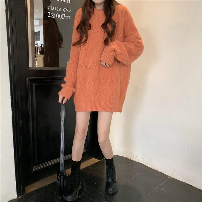 Women Knitted O-neck Sweaters Female Casual Basic Pullover Jumper Long Sleeve Loose Tops Ladies Fashion Retro Knit Sweater G320
Women Knitted O-neck Sweaters Female Casual Basic Pullover Jumper Long Sleeve Loose Tops Ladies Fashion Retro Knit Sweater G320