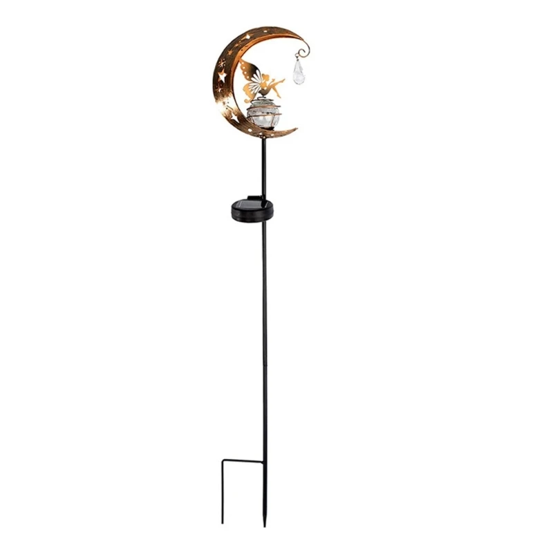 Garden Ornaments Outdoor Garden Gifts Metal Fairy Sitting on Moon Solar Lights Solar Stake with Crackle Glass Ball-
Garden Ornaments Outdoor Garden Gifts Metal Fairy Sitting on Moon Solar Lights Solar Stake with Crackle Glass Ball-