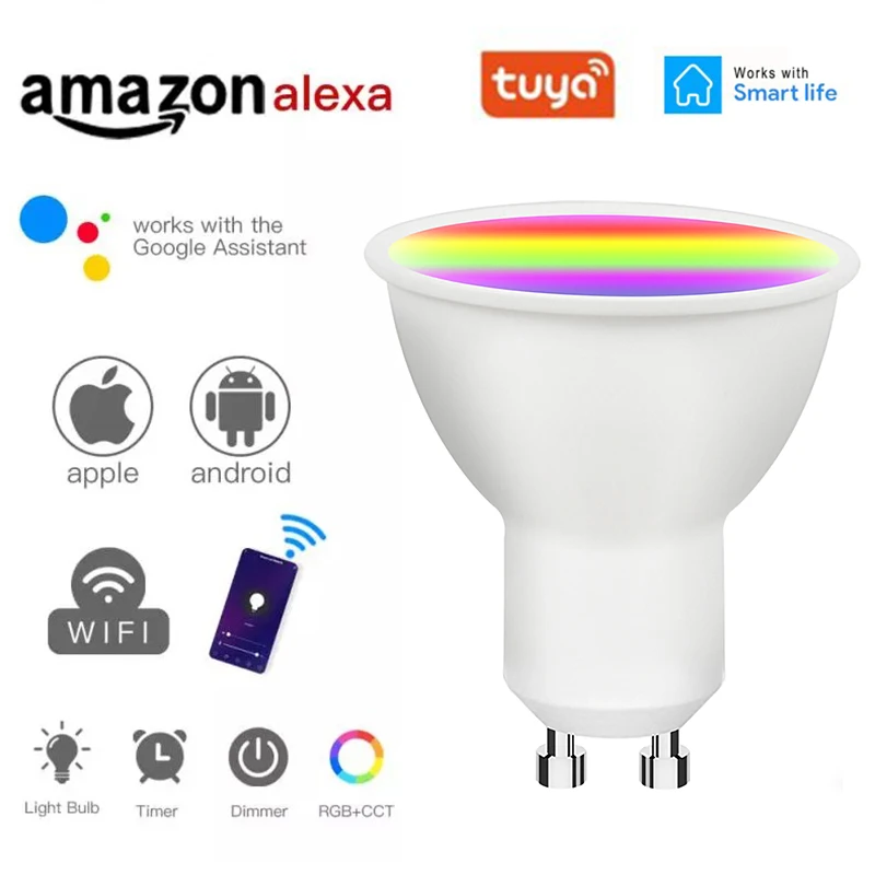 Tuya 7W 9W Dimmable LED RGB Bulb GU10 RGB+CW Warm White Smart Led Lamp Lighting 2700K-6500K Smart Control Lamp Bulb Home Decor
Tuya 7W 9W Dimmable LED RGB Bulb GU10 RGB+CW Warm White Smart Led Lamp Lighting 2700K-6500K Smart Control Lamp Bulb Home Decor