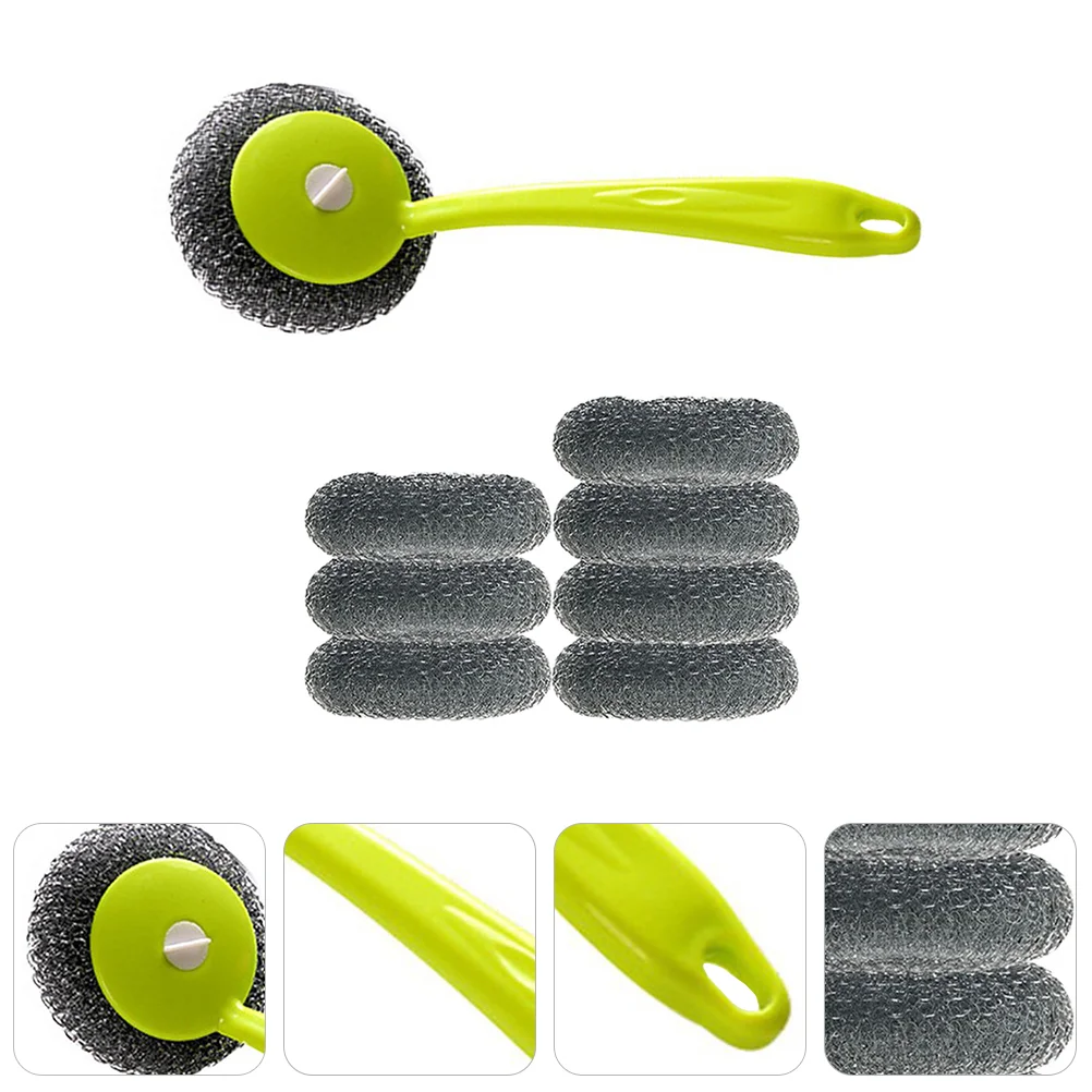 1 Set Pot Brush Useful Stainless Steel Handle Pot Scrubber Cleaning Brush Dish Washing Brush Pan Brush
1 Set Pot Brush Useful Stainless Steel Handle Pot Scrubber Cleaning Brush Dish Washing Brush Pan Brush