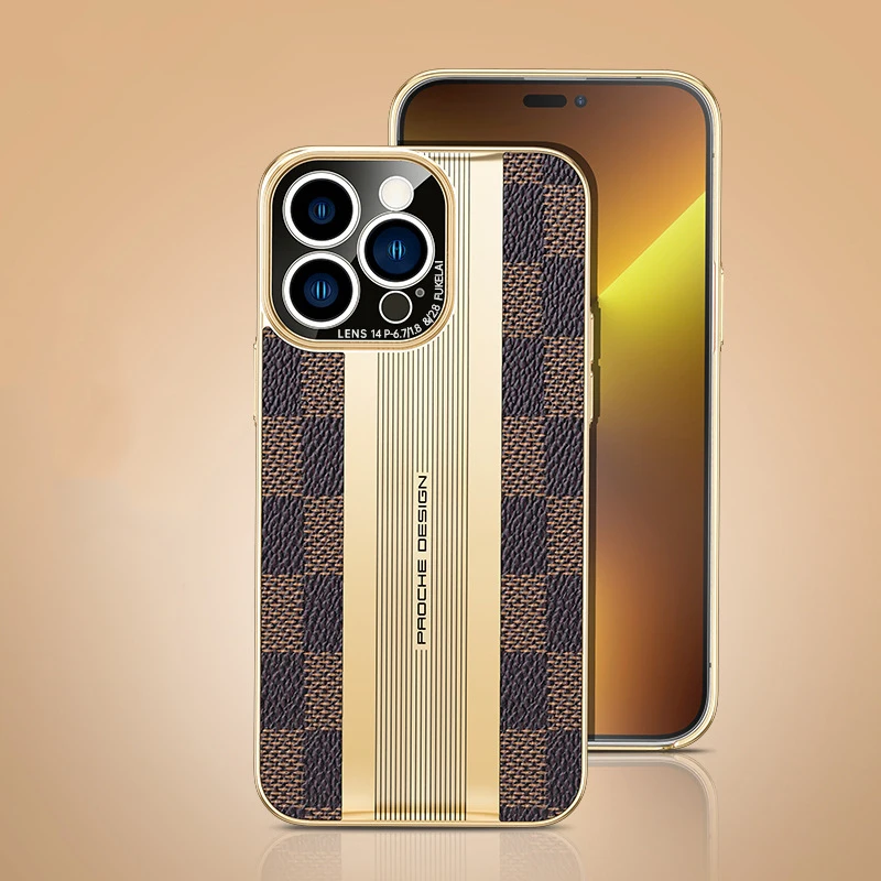 2022 Luxury Two Color Electroplate Phone Case For iPhone 14 13 12 Pro Max Leather Plaid Series High End Shockproof Armor Cover
2022 Luxury Two Color Electroplate Phone Case For iPhone 14 13 12 Pro Max Leather Plaid Series High End Shockproof Armor Cover