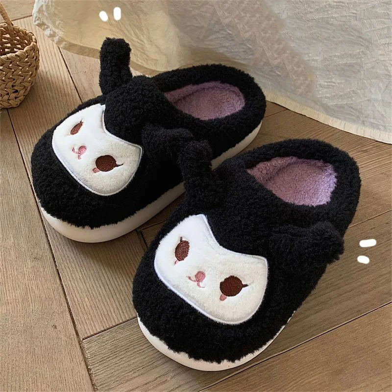 Cute Sanrio Kuromi Cotton Slippers Women's Winter Fashion Home Bedroom Non Slip Warm Thick Sole Plush Shoes Christmas Gift
Cute Sanrio Kuromi Cotton Slippers Women's Winter Fashion Home Bedroom Non Slip Warm Thick Sole Plush Shoes Christmas Gift