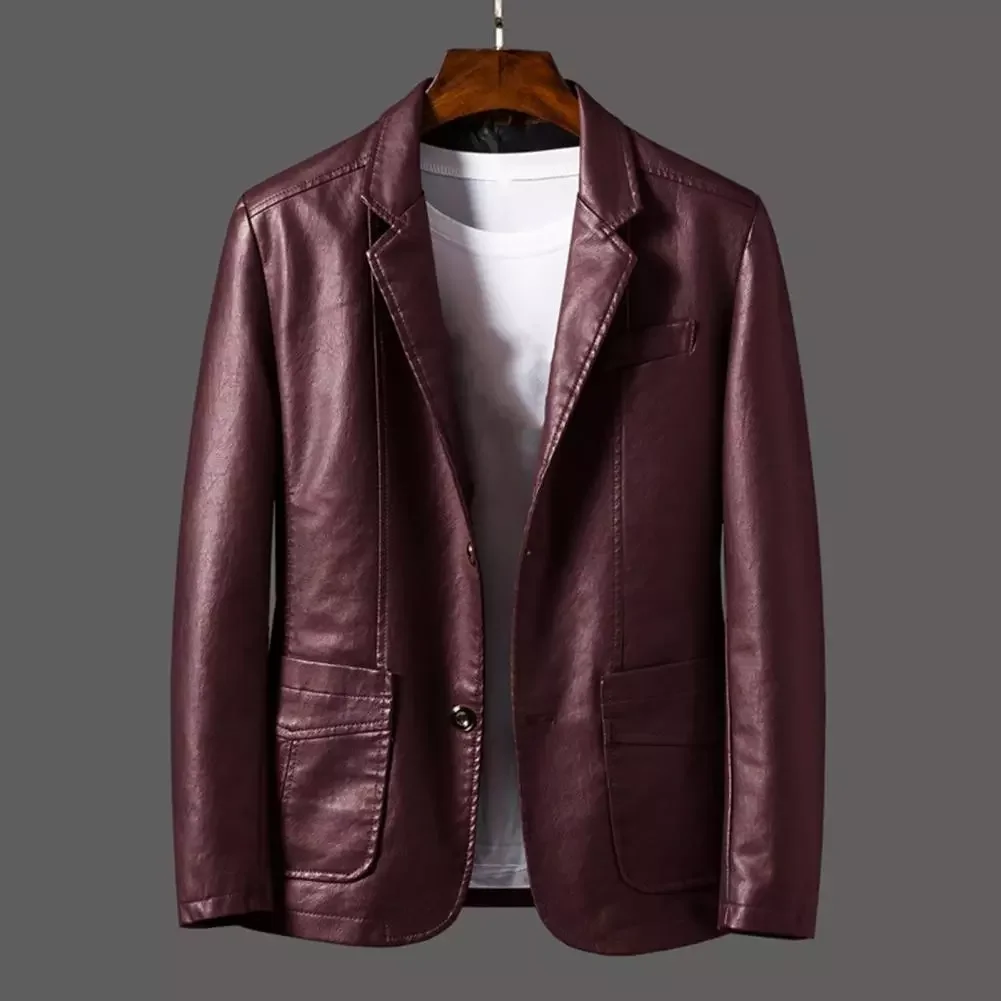 2022New Hot Sale New Winter/Autumn Men's Jacket Faux Leather Turn-down Collar Cardigan Solid Color Men Formal Jacket for Mee
2022New Hot Sale New Winter/Autumn Men's Jacket Faux Leather Turn-down Collar Cardigan Solid Color Men Formal Jacket for Mee