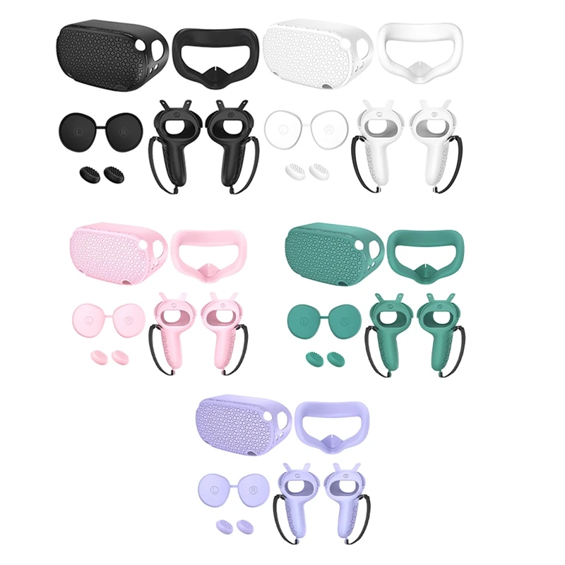 For Meta Oculus Quest2 Silicone Host Protective Case 5-Piece Set Non-Slip And Anti-Drop VR Parts Accessories Black
For Meta Oculus Quest2 Silicone Host Protective Case 5-Piece Set Non-Slip And Anti-Drop VR Parts Accessories Black