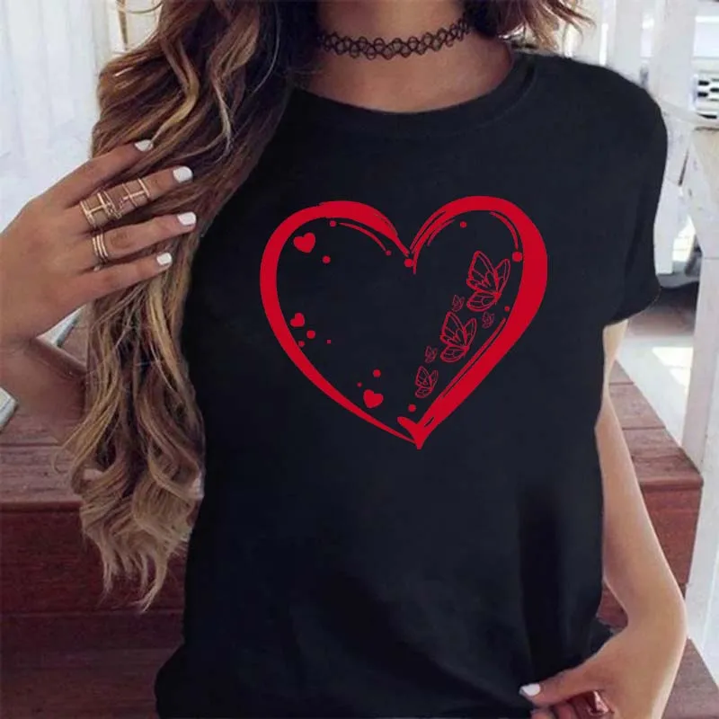 Butterfly Love Heart Printing T Shirt Women New Black Female Ladies T Shirt Casual Cute Graphic Tees Fashion T-shirt Tops
Butterfly Love Heart Printing T Shirt Women New Black Female Ladies T Shirt Casual Cute Graphic Tees Fashion T-shirt Tops