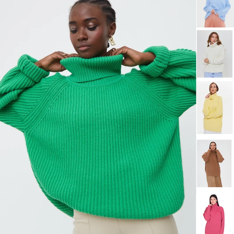 Women's Basic Turtleneck Sweater Thick Loose Pullover Pure Color Knitwear Warm Casual Top Jacket Fall/Winter
Women's Basic Turtleneck Sweater Thick Loose Pullover Pure Color Knitwear Warm Casual Top Jacket Fall/Winter