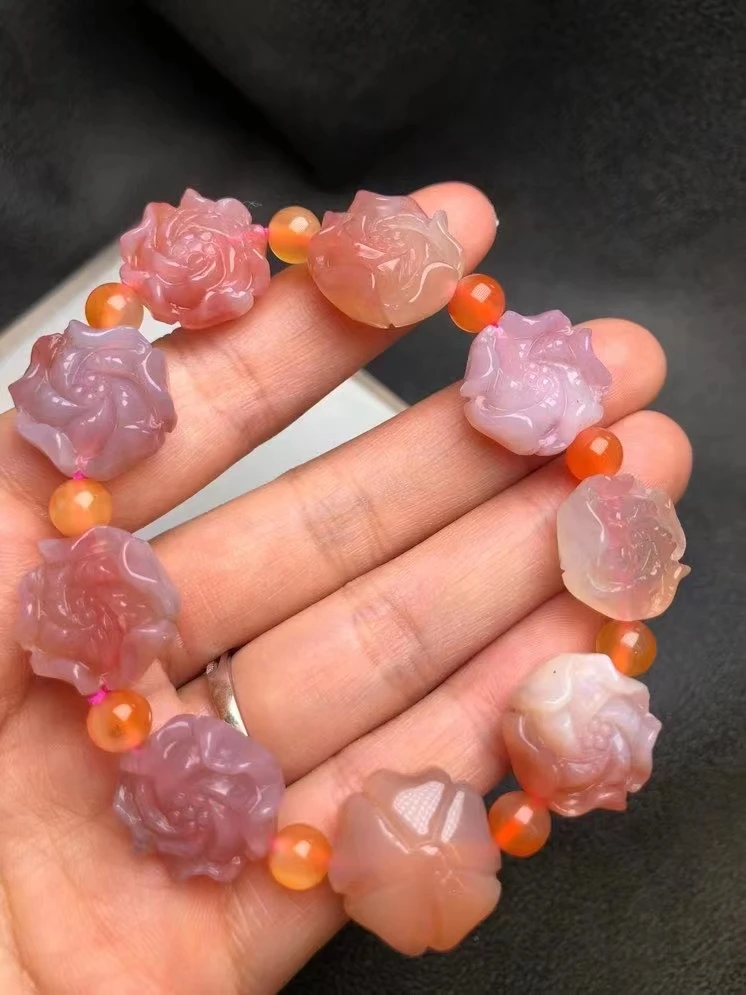 Natural Colorful Jade Bracelet Yanyuan Agate Rose Flower Beads Elastic Beaded Jades Stone Bracelets Bangle Women Fine Jewelry
Natural Colorful Jade Bracelet Yanyuan Agate Rose Flower Beads Elastic Beaded Jades Stone Bracelets Bangle Women Fine Jewelry
