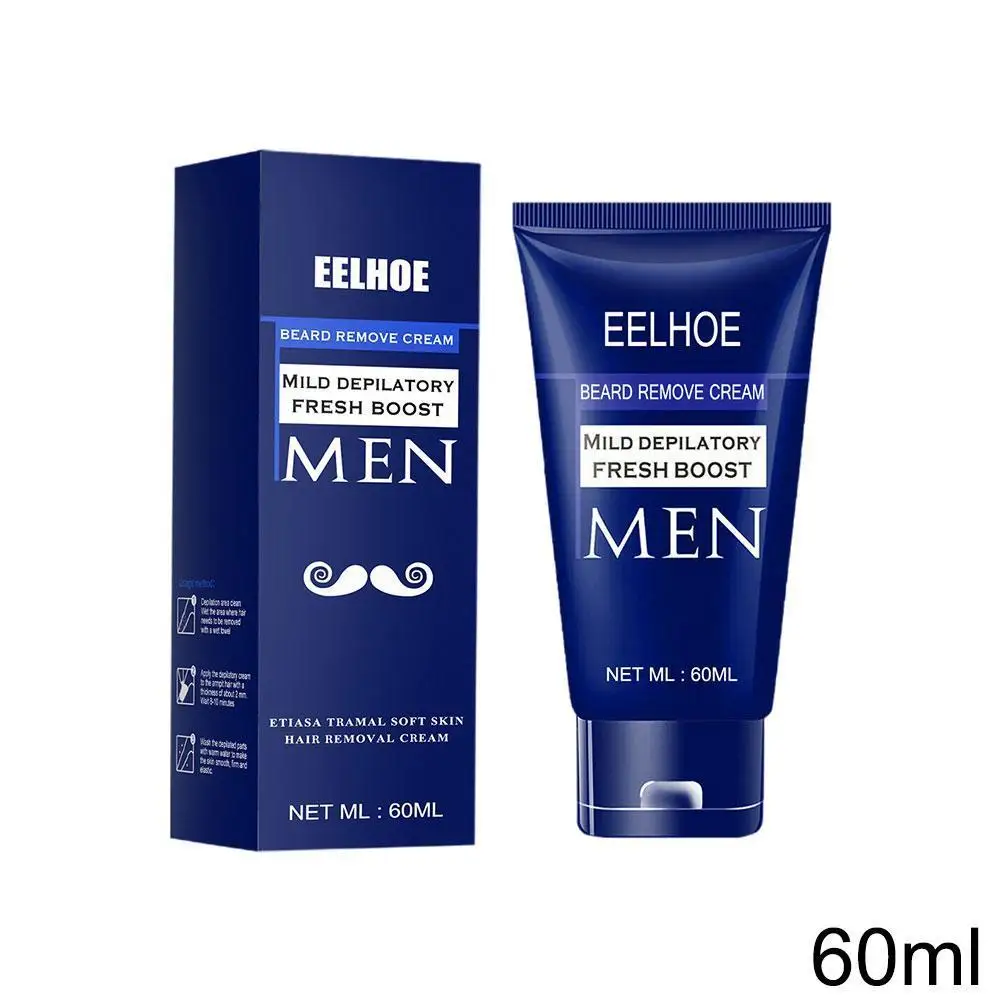 

Men Hair Removal Cream Gentle Cleaning Without Irritation Safe Depilatory Cream For Beard Body Chest Hair Armpit Body Care 60ML