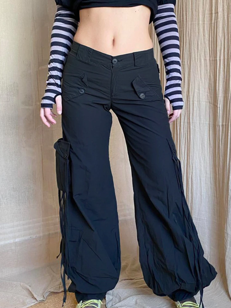 WeiYao Low Waist Y2K Cargo Pants Ribbons Pockets Streetwear Straight Trousers Women Korean Fashion Blue Hippie Baggy Bottoms
WeiYao Low Waist Y2K Cargo Pants Ribbons Pockets Streetwear Straight Trousers Women Korean Fashion Blue Hippie Baggy Bottoms