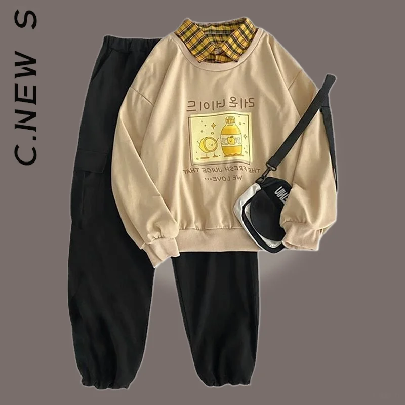 C.New S Women's 2 Piece Set loose full Sleeve letter Printing Sportswear Suits Casual women thin sweatshirts Two Piece Sets
C.New S Women's 2 Piece Set loose full Sleeve letter Printing Sportswear Suits Casual women thin sweatshirts Two Piece Sets