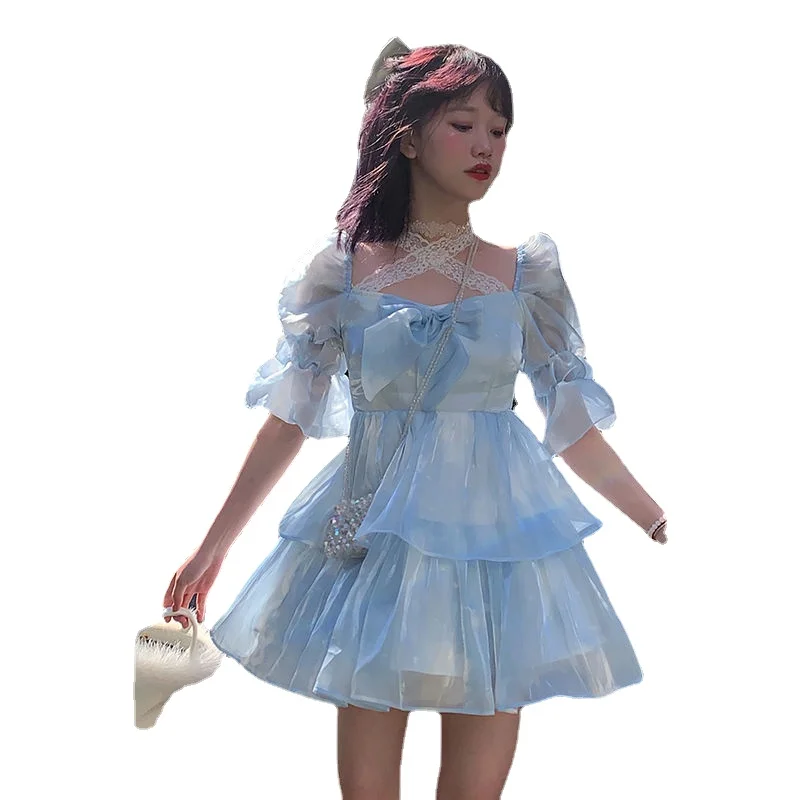Cute and Sweet Lolita Puffy Princess Dress Summer Japanese Bow Tie Puff Sleeves Waist Large Skirt Lace Kawaii Dress
Cute and Sweet Lolita Puffy Princess Dress Summer Japanese Bow Tie Puff Sleeves Waist Large Skirt Lace Kawaii Dress