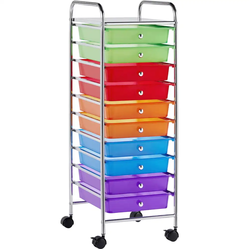 10 Drawer Rolling Storage Cart Home Office Organizer Cart with Wheels, Multi-color
10 Drawer Rolling Storage Cart Home Office Organizer Cart with Wheels, Multi-color