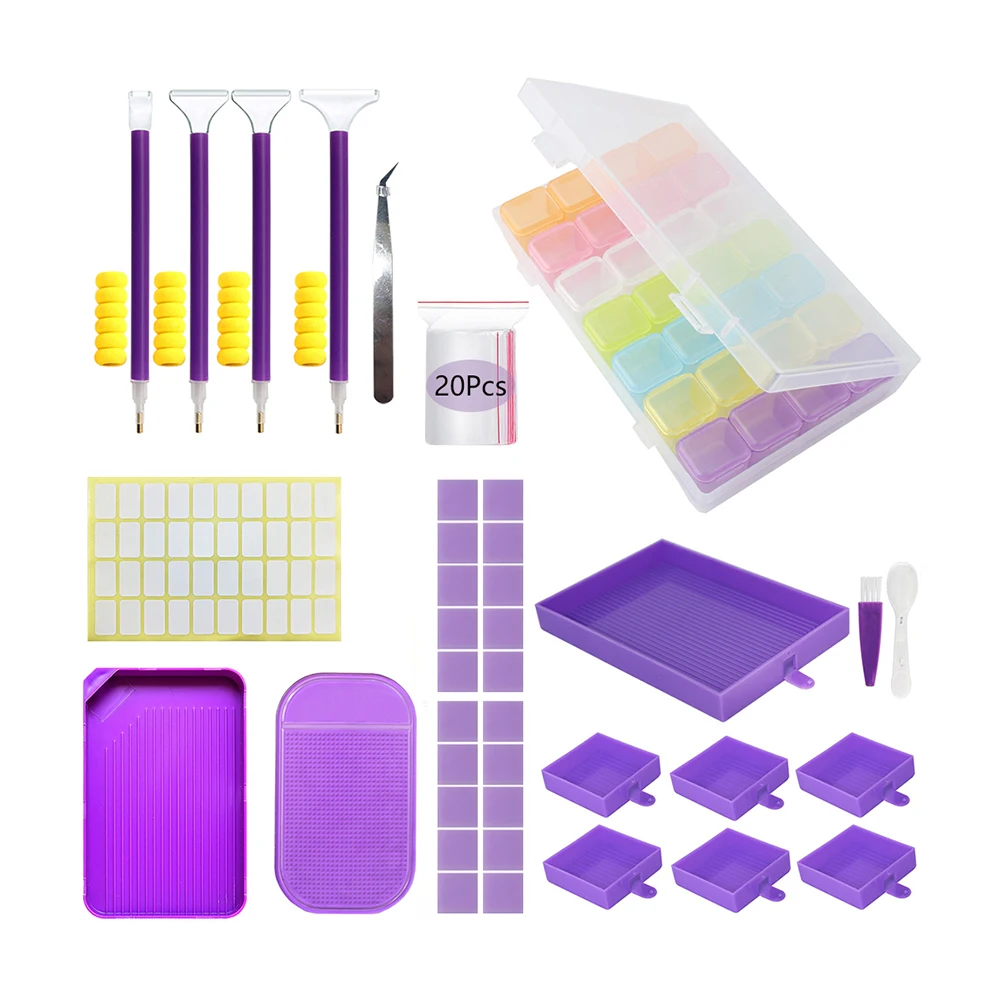 Purple Diamond Painting Tools Tray Lid Container for Beads Bead Storage Accessories Empty Boxes Bag Embroidery Box Art Tool Kits
Purple Diamond Painting Tools Tray Lid Container for Beads Bead Storage Accessories Empty Boxes Bag Embroidery Box Art Tool Kits