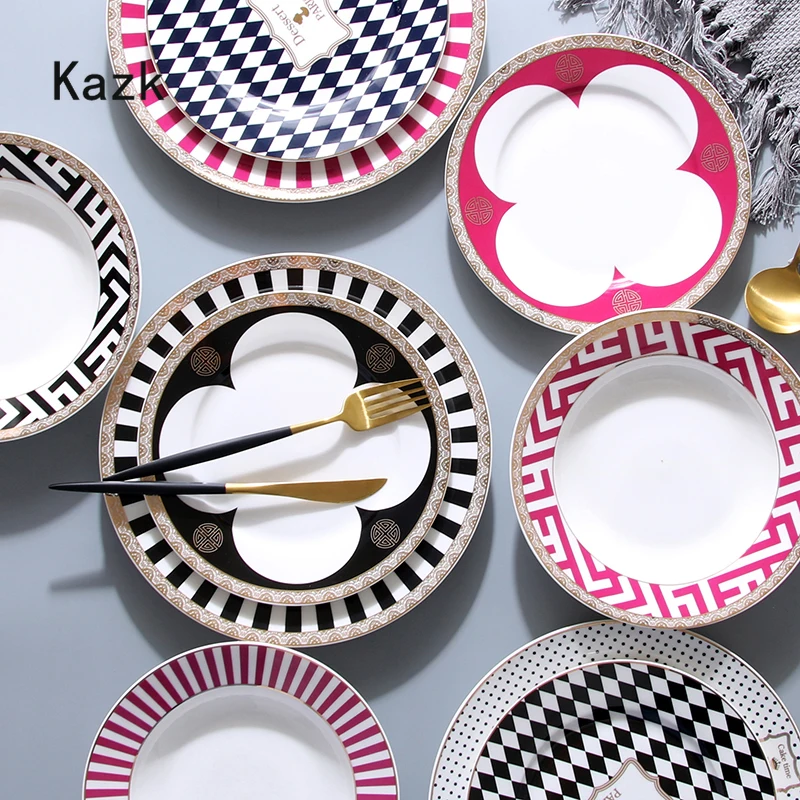 Nordic Gold Stroke Ceramic Plate Home Creative Stripe Steak Dinner Plates Fruit Salad Dishes Soup Plates Western Tableware
Nordic Gold Stroke Ceramic Plate Home Creative Stripe Steak Dinner Plates Fruit Salad Dishes Soup Plates Western Tableware