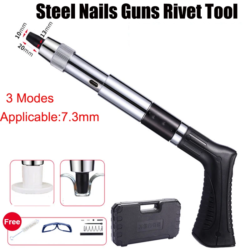 

New Portable Mini Power Steel Nail Guns Rivet Brick wall Anchor Wire Slotting Device Tool Can Automatic Slag Discharge for 7.3mm