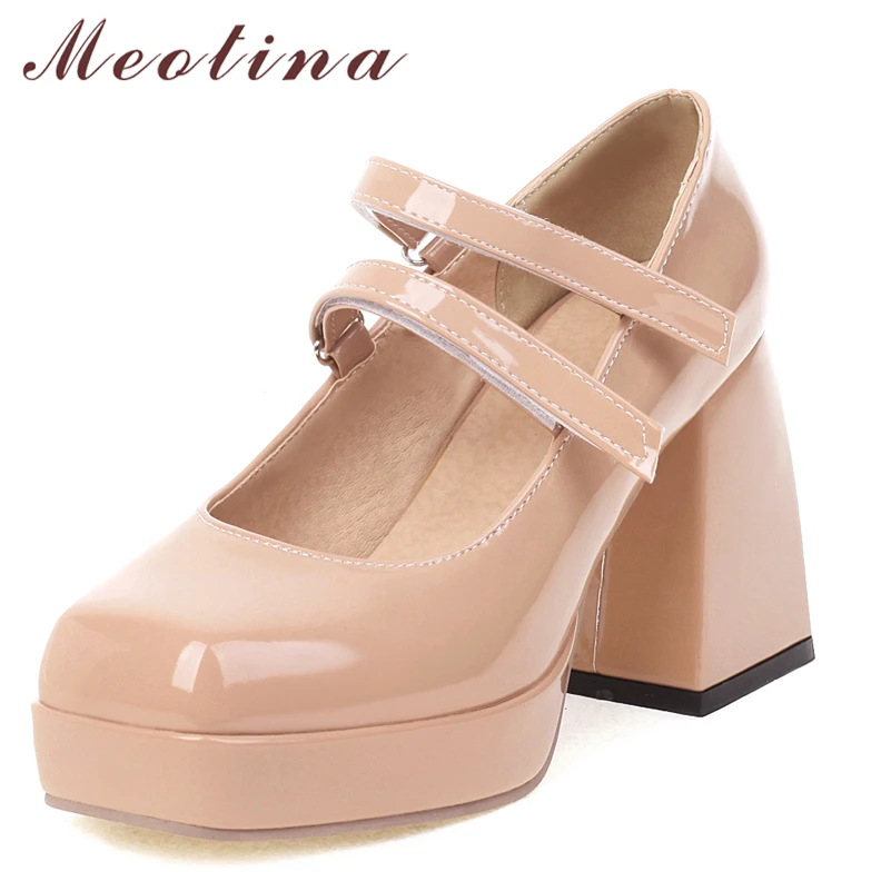 Meotina Women Mary Janes PU Leather Super High Heel Pumps Platform Thick Heels Shoes Ladies Autumn Apricot Orange Big Size 43
Meotina Women Mary Janes PU Leather Super High Heel Pumps Platform Thick Heels Shoes Ladies Autumn Apricot Orange Big Size 43