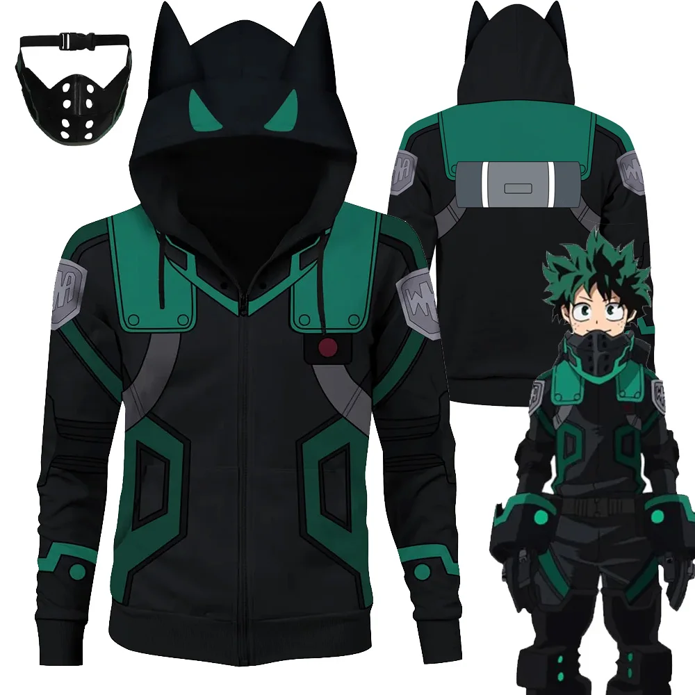 Anime My Hero Academia Cosplay Costume Midoriya Izuku Cosplay Mask Hoodie Men Roleplay Jacket Fantasia Halloween Carnival Cloth
Anime My Hero Academia Cosplay Costume Midoriya Izuku Cosplay Mask Hoodie Men Roleplay Jacket Fantasia Halloween Carnival Cloth