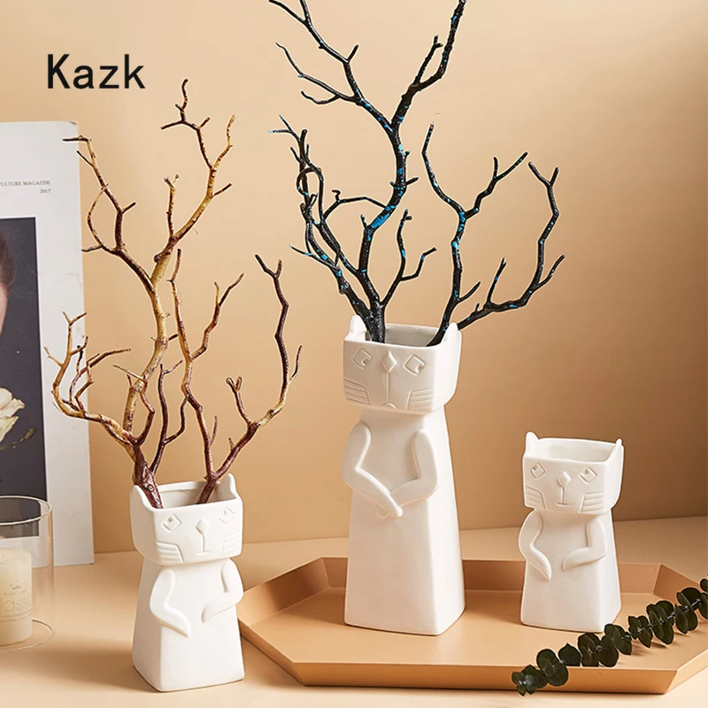 Light Luxury Cat Small Ceramic Vase Decoration Living Room Flower Arrangement Vases Nordic Personalized Artistic Decoration
Light Luxury Cat Small Ceramic Vase Decoration Living Room Flower Arrangement Vases Nordic Personalized Artistic Decoration