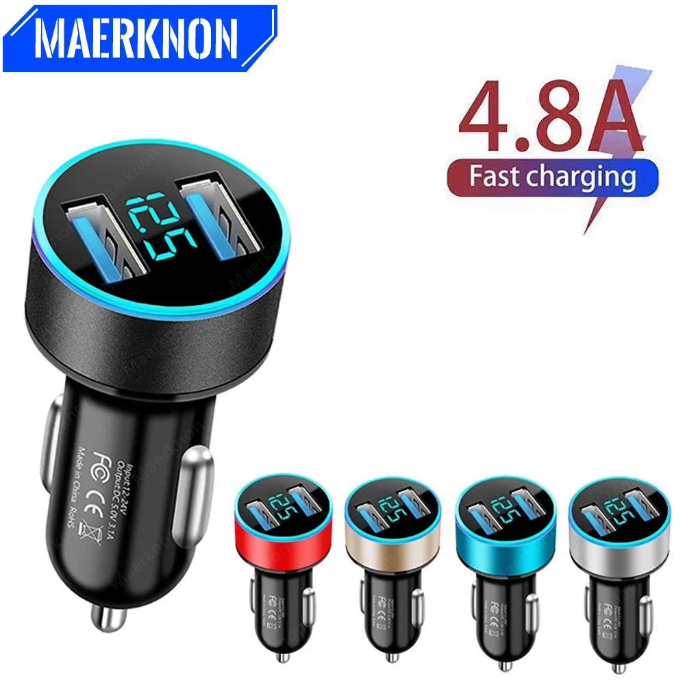 5V 4.8A Car Chargers 2 Ports Fast Charging For Samsung Huawei iPhone 12 11 Pro 8 Plus LED Display Dual USB Car-Charger Adapter
5V 4.8A Car Chargers 2 Ports Fast Charging For Samsung Huawei iPhone 12 11 Pro 8 Plus LED Display Dual USB Car-Charger Adapter