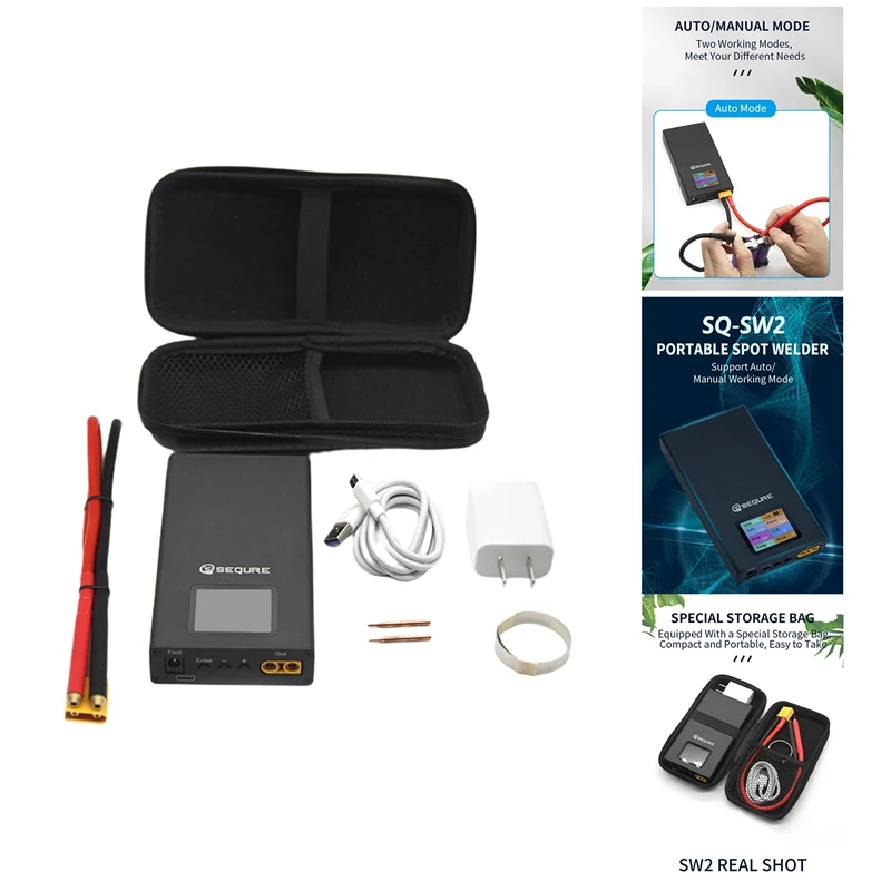 SEQURE SQ-SW2 Mini Portable Rechargeable Spot Welding Machine LCD Color Screen Display DIY Battery Pack Welding
SEQURE SQ-SW2 Mini Portable Rechargeable Spot Welding Machine LCD Color Screen Display DIY Battery Pack Welding
