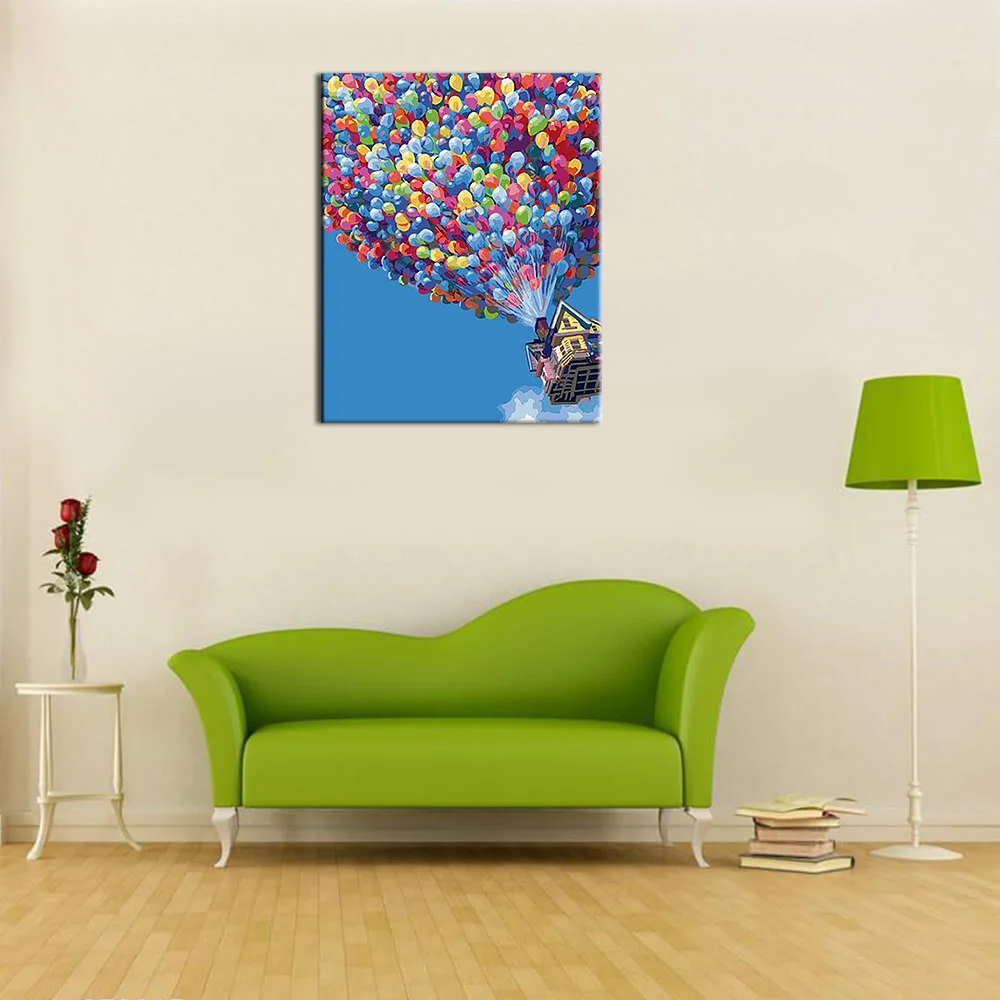 DIY Unframed Digital Oil Painting by Numbers Hand Painted Paint By Number 16*20" Flying Ballons Dream House Pattern On Cotton
DIY Unframed Digital Oil Painting by Numbers Hand Painted Paint By Number 16*20" Flying Ballons Dream House Pattern On Cotton