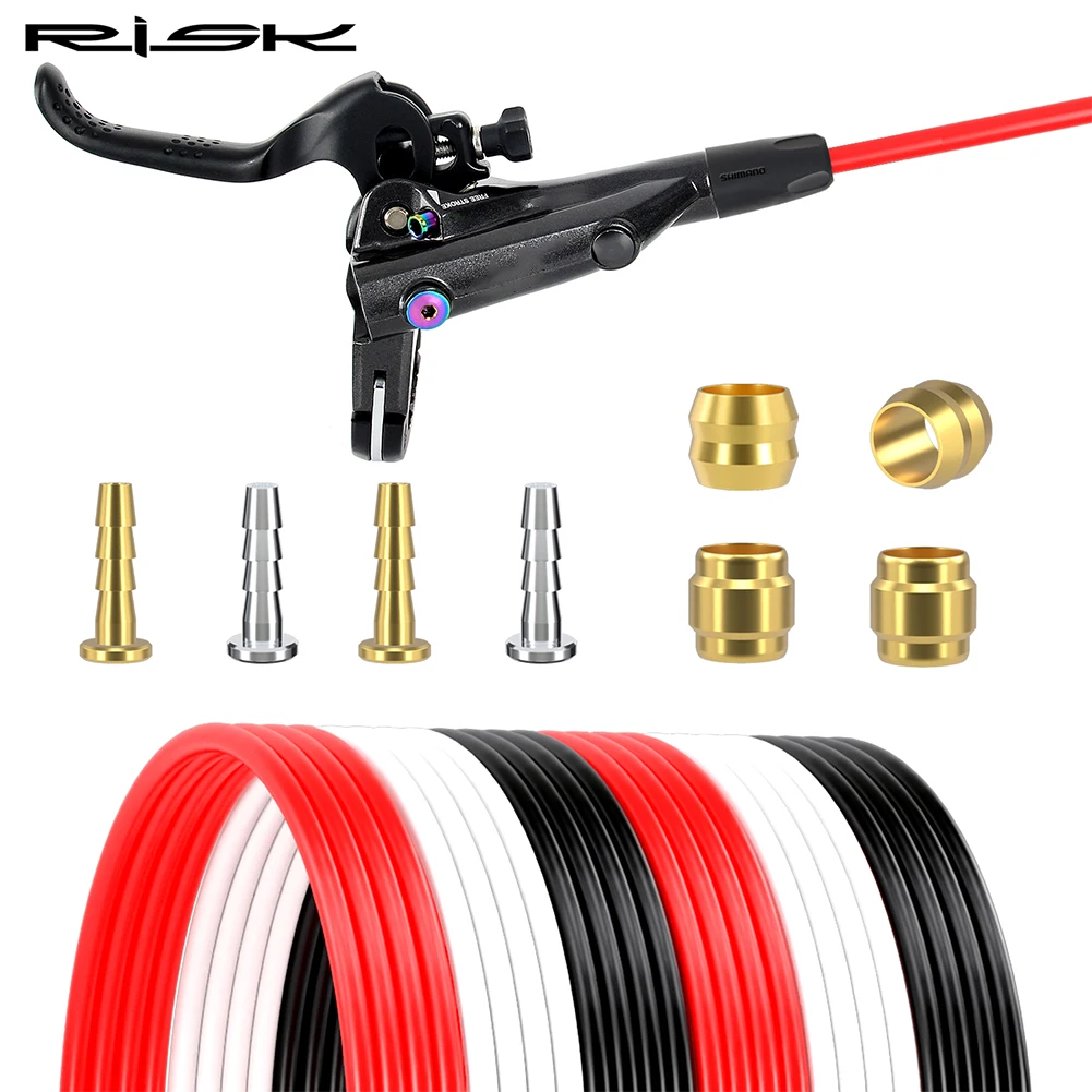 RISK Bicycle Hydraulic Disc Brake Hose Kit with 4x Barbed Insert 4x Brass Olive 2x Sleeve For Shimano Magura Sram SM-BH59 BH90
RISK Bicycle Hydraulic Disc Brake Hose Kit with 4x Barbed Insert 4x Brass Olive 2x Sleeve For Shimano Magura Sram SM-BH59 BH90