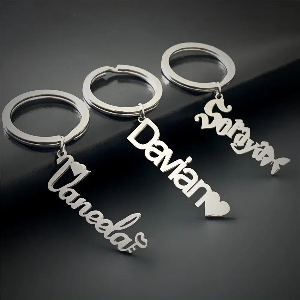 Customized Personalized Name Pendant Keychain Custom lovers' Name Text Key chain Stainless Steel llavero for Women Men Keyring
Customized Personalized Name Pendant Keychain Custom lovers' Name Text Key chain Stainless Steel llavero for Women Men Keyring