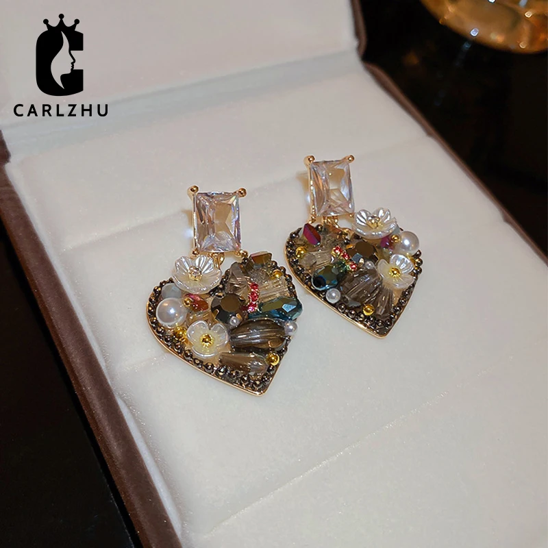 2022 New Fashion Korean Pearl Rhinestone Crystal Heart Drop Earrings For Women Korean Jewelry Female Earring Girls Gift
2022 New Fashion Korean Pearl Rhinestone Crystal Heart Drop Earrings For Women Korean Jewelry Female Earring Girls Gift