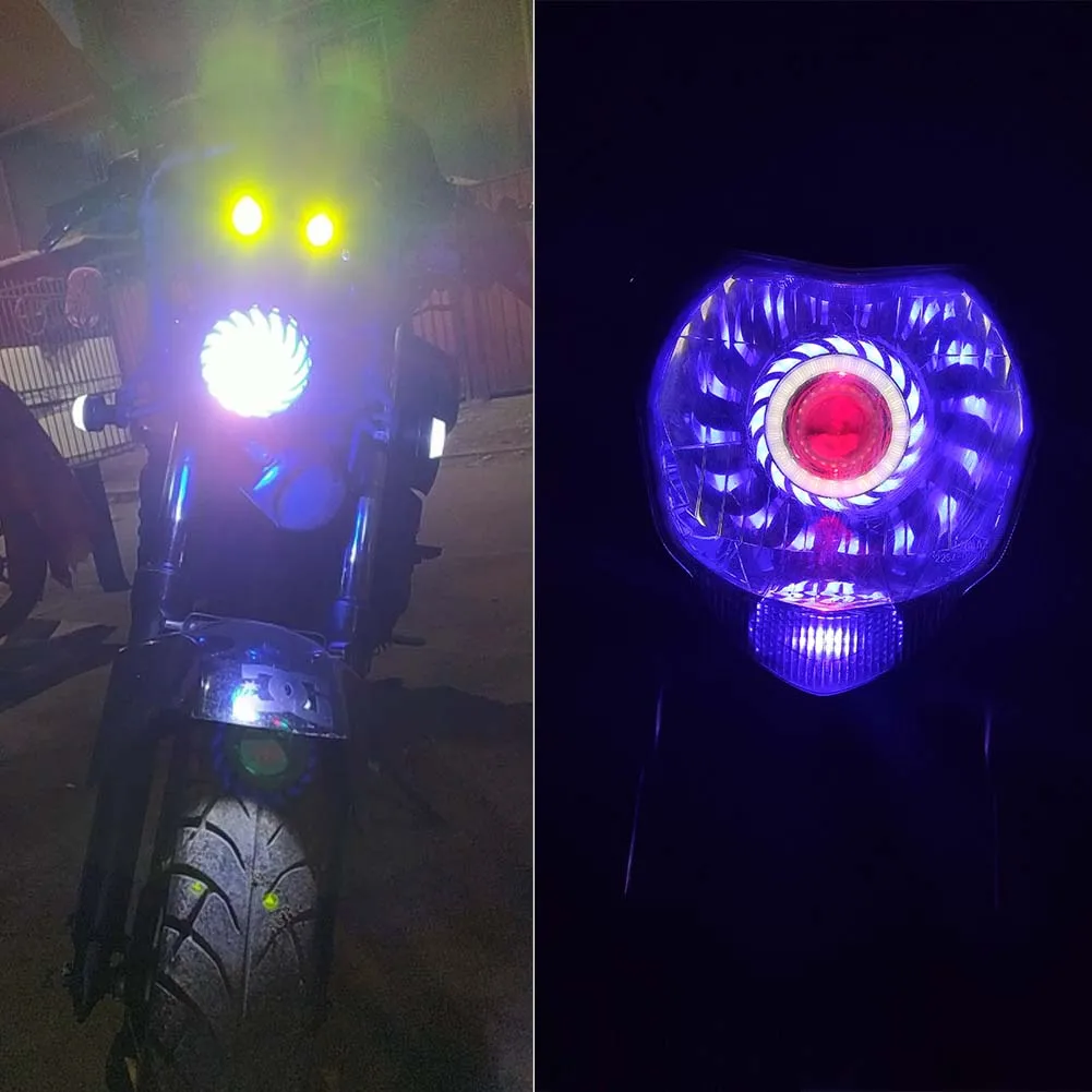 Car Motorcycle Headlight LED Angel Devil Eyes Headlight Projector Lens High/Low Beam Strobe Spotlight DRL Dual Halo Lamp
Car Motorcycle Headlight LED Angel Devil Eyes Headlight Projector Lens High/Low Beam Strobe Spotlight DRL Dual Halo Lamp