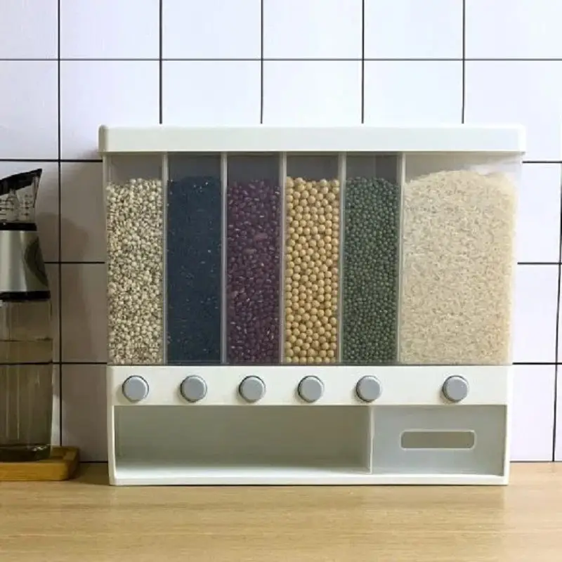 Grain Dispenser Sealed Tank Moisture Proof Automatic Rack Sealed Food Storage Box Rice Storages Cereal Dispenser Wall Mounted
Grain Dispenser Sealed Tank Moisture Proof Automatic Rack Sealed Food Storage Box Rice Storages Cereal Dispenser Wall Mounted