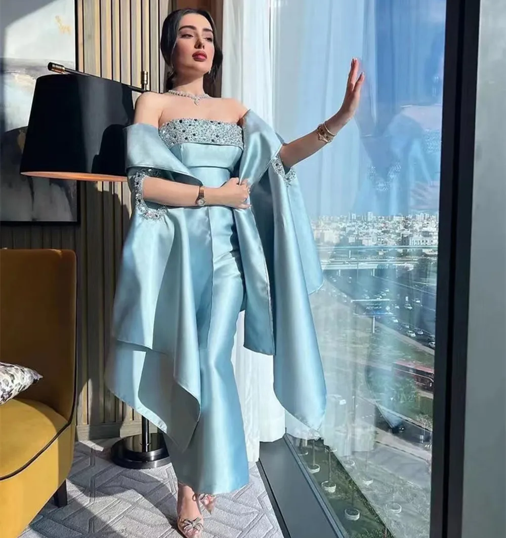 Custom Beaded Strapless Saudi Arabia Women Wear Prom Dresses with Wraps Zipper Back Dubai Evening Formal Party Gowns
Custom Beaded Strapless Saudi Arabia Women Wear Prom Dresses with Wraps Zipper Back Dubai Evening Formal Party Gowns
