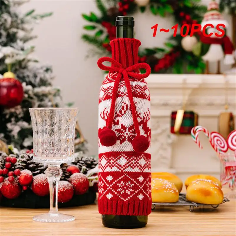 

Рождественский набор винных бутылок, прочная трикотажная технология для создания праздничной атмосферы, ткань высокого качества, 1 ~ 10 шт.