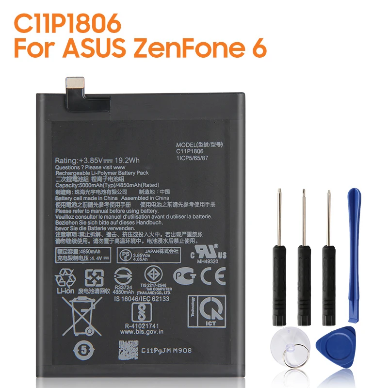 Сменный аккумулятор C11P1806 для ASUS ZenFone 6 ZS630KL I01WD, аккумуляторная батарея для телефона 5000 мАч
Сменный аккумулятор C11P1806 для ASUS ZenFone 6 ZS630KL I01WD, аккумуляторная батарея для телефона 5000 мАч