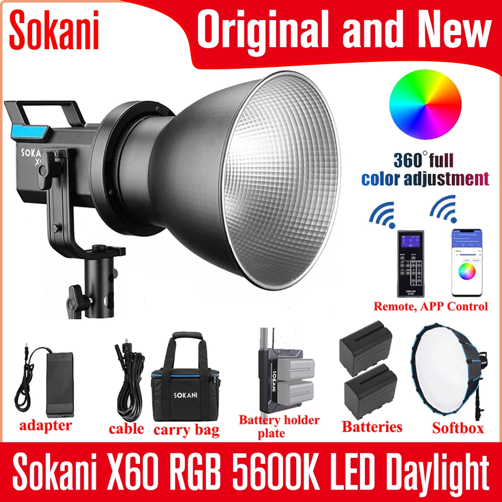 Новинка, светодиодный дневной свет Sokani X60 RGB 5600K, наружный светильник для фотосъемки, COB светильник льник для непрерысветильник освещения, св...
Новинка, светодиодный дневной свет Sokani X60 RGB 5600K, наружный светильник для фотосъемки, COB светильник льник для непрерысветильник освещения, св...