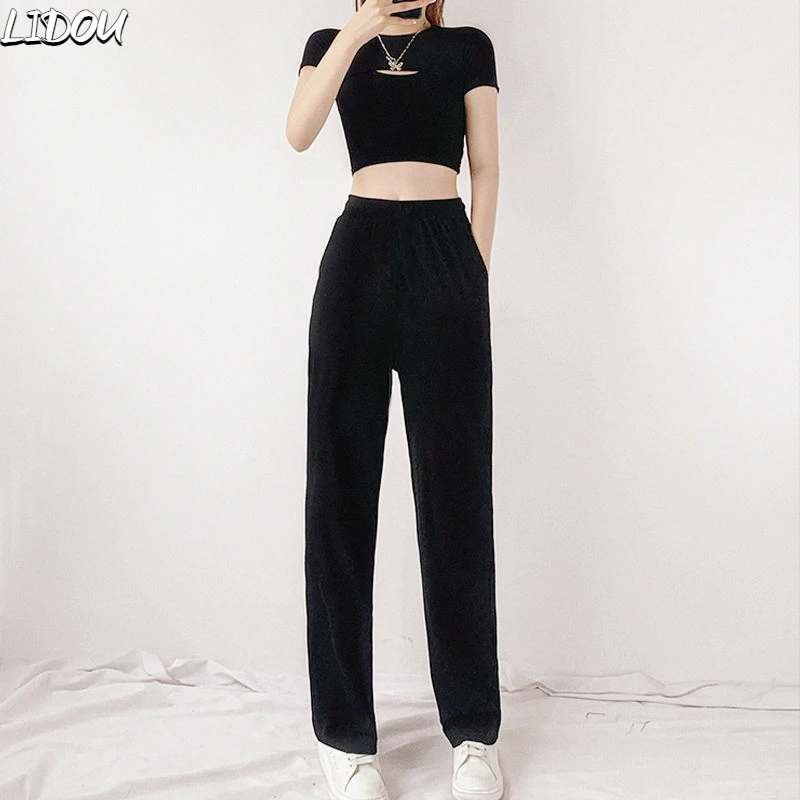 Summer New Fashion Solid Color Pocket High-waist Straight-leg Pants Casual Sports Pants for Women Office Lady Cool Wide Leg Pant
Summer New Fashion Solid Color Pocket High-waist Straight-leg Pants Casual Sports Pants for Women Office Lady Cool Wide Leg Pant