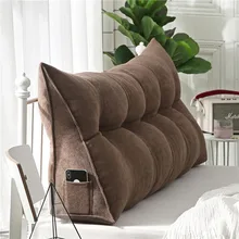Sofa Long Cushion Backrest Living Room Large Pillow Removable Bedside Triangle Soft Washable Backrest Bed Coussin Waist Cojines