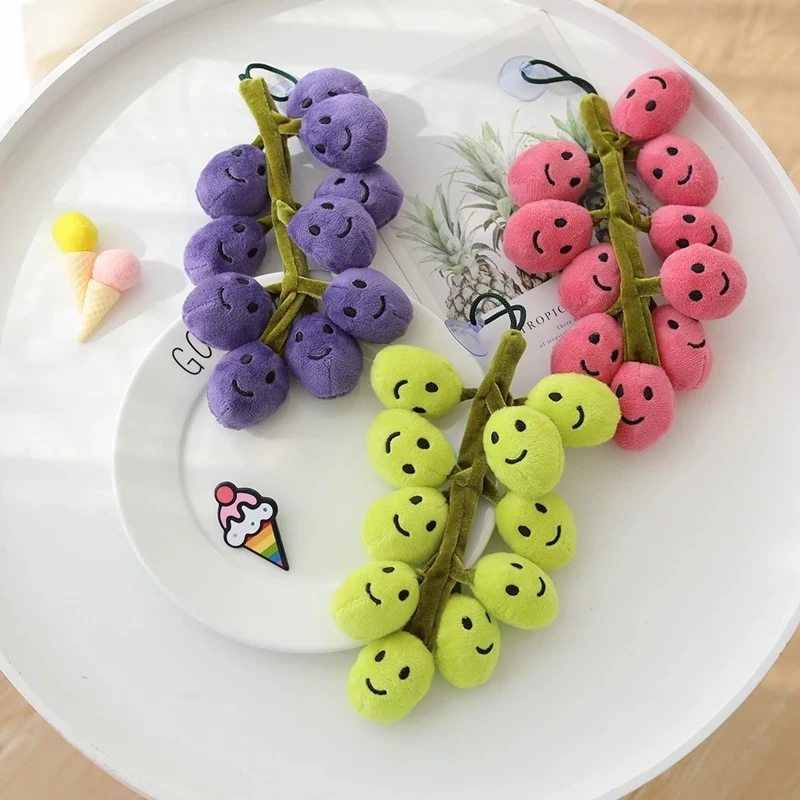 

Забавные милые плюшевые игрушки в виде фруктов с кусочком винограда, мягкие набивные растения, виноград, летние черные куклы для детей, девочек, хороший подарок