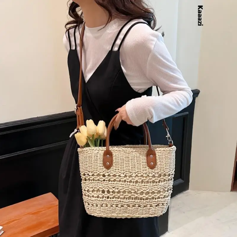 Woven Beach Tote Shoulder Bag Luxury Designer Large Capacity Straw Crossbody Bags Versatile Handbag Casuals 2023 Summer Trendy 
Woven Beach Tote Shoulder Bag Luxury Designer Large Capacity Straw Crossbody Bags Versatile Handbag Casuals 2023 Summer Trendy