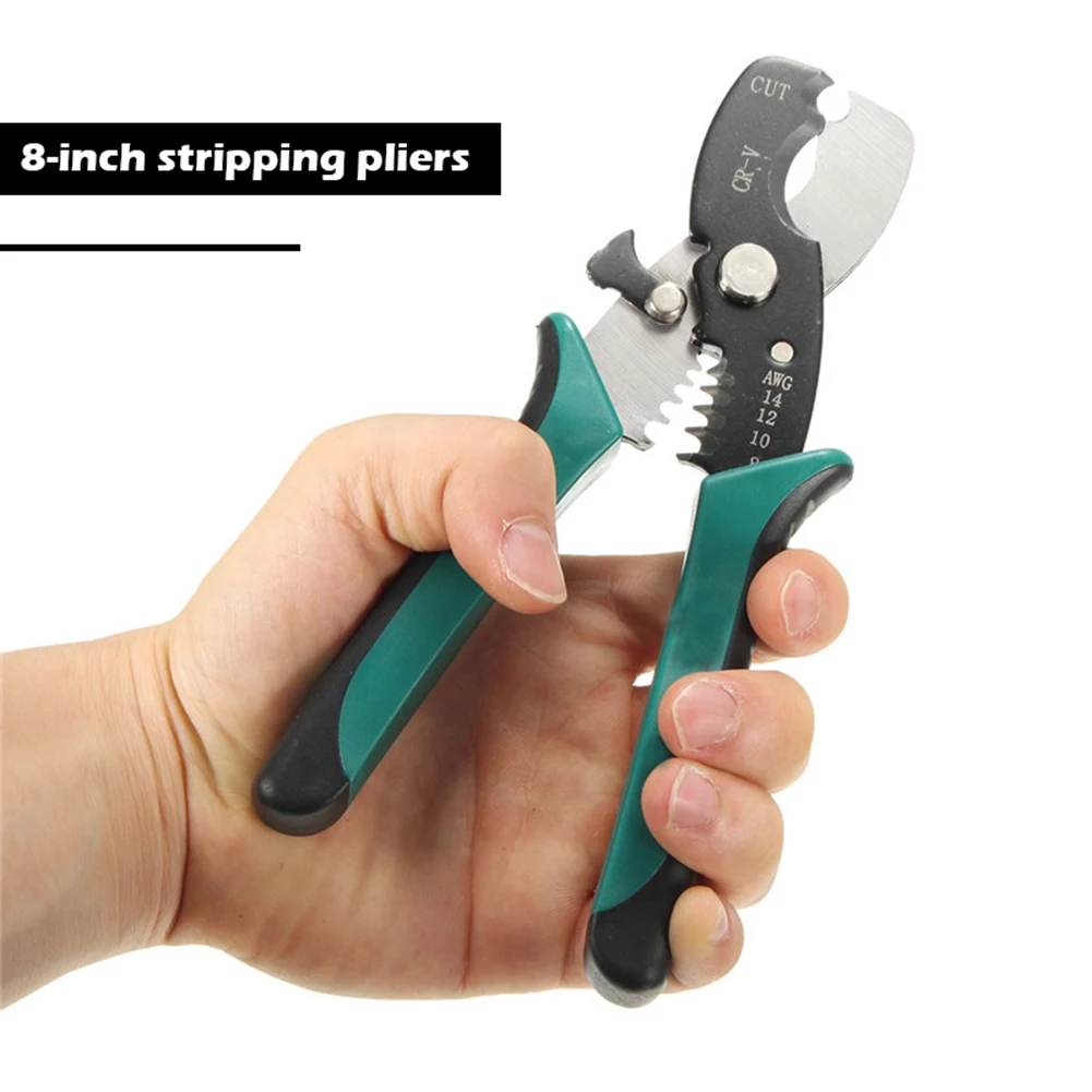 8 inch Wire Stripper Multi-function Wire Stripping Tool Crimping Pliers Wire Cable Stripper Spring Design 1.6-4.0mm Hand Tools
8 inch Wire Stripper Multi-function Wire Stripping Tool Crimping Pliers Wire Cable Stripper Spring Design 1.6-4.0mm Hand Tools