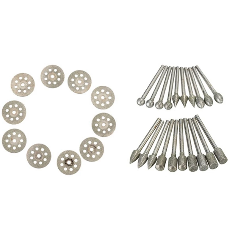 10Pcs Mini 22mm Diamond Cutting Disc Saw Blade & 20Pcs 3mm Shank Diamond Grinding Burr Drill Bits Sets Kits Promotion
10Pcs Mini 22mm Diamond Cutting Disc Saw Blade & 20Pcs 3mm Shank Diamond Grinding Burr Drill Bits Sets Kits Promotion