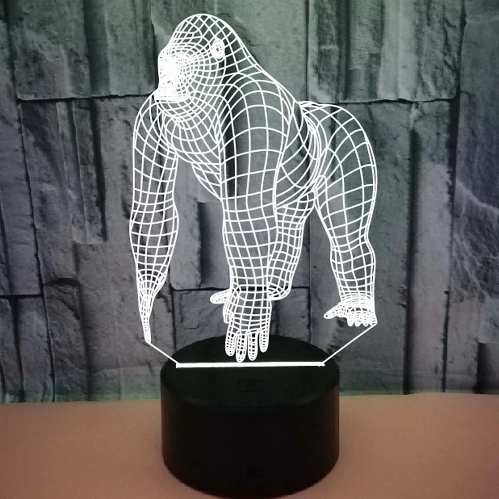 Chimpanzee 3D Lamp Acrylic 16 Colors USB LED Night Lights Neon Sign Lamp Christmas Decorations for Home Bedroom Birthday Gifts
Chimpanzee 3D Lamp Acrylic 16 Colors USB LED Night Lights Neon Sign Lamp Christmas Decorations for Home Bedroom Birthday Gifts