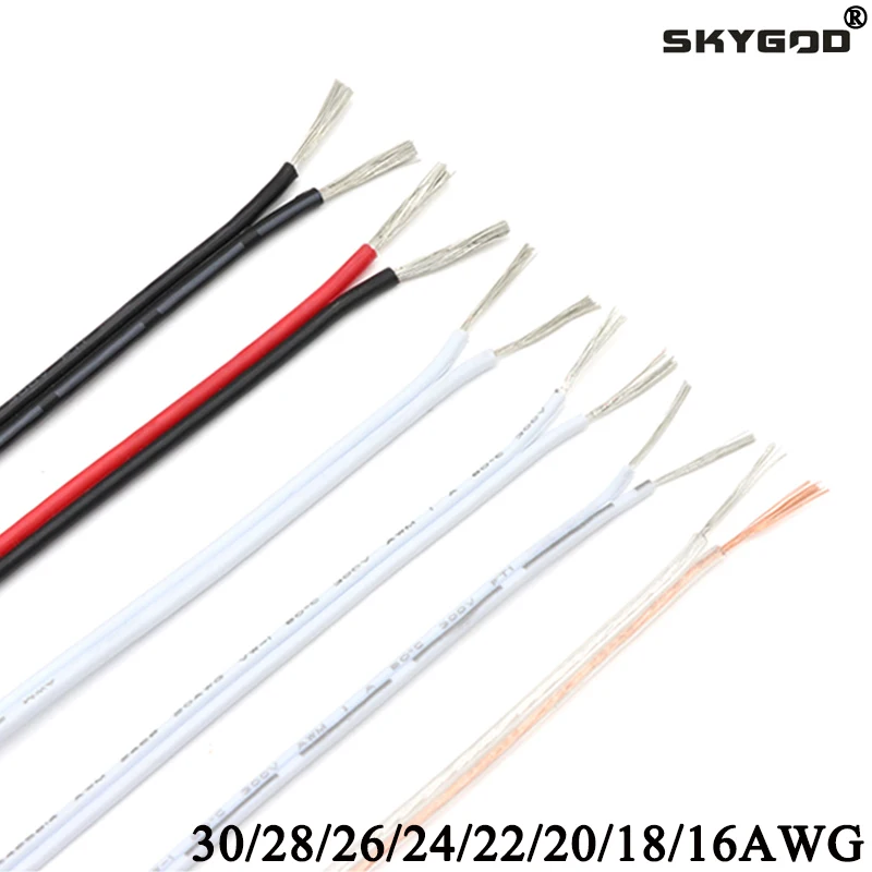 5m/10m/20m UL2468 2 Pins Electrical Wire Tinned Copper Insulated PVC Extension LED Strip Cable 16/18/20/22/24/26/28/30 Gauge AWG 
5m/10m/20m UL2468 2 Pins Electrical Wire Tinned Copper Insulated PVC Extension LED Strip Cable 16/18/20/22/24/26/28/30 Gauge AWG