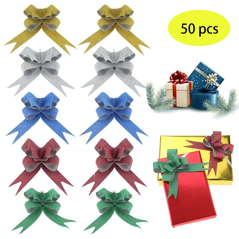 50 Pcs Gift Ribbons Flower Wrappers For Wedding Birthday Party Decor Glittering Pull Bows Knot Ribbon Strings for Gift Wrapping
50 Pcs Gift Ribbons Flower Wrappers For Wedding Birthday Party Decor Glittering Pull Bows Knot Ribbon Strings for Gift Wrapping