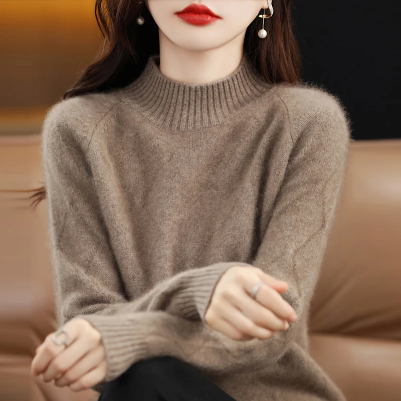 

Свитер LONGMING, Женская кашемировая трикотажная одежда, Пуловеры, свитеры из мериносовой шерсти, вязаные топы, джемпер, зимняя осенняя одежда, корейская мода 2023