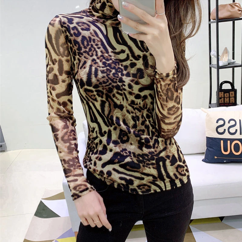 Turtleneck Leopard Printed Lace Blouses Shirts Women Long Sleeve Spring Autumn Style Lace Blusas Slim Lady Casual Tops
Turtleneck Leopard Printed Lace Blouses Shirts Women Long Sleeve Spring Autumn Style Lace Blusas Slim Lady Casual Tops