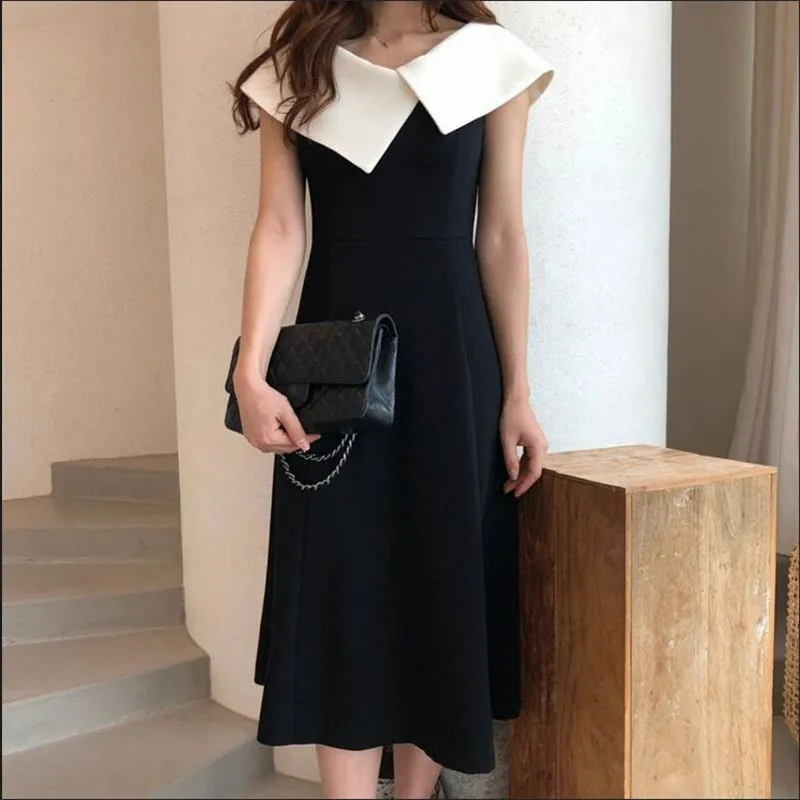 Vintage Chic Elegant Fashion One Piece Hepburn Black Dress Summer Celebrity Lady Lapel Collar A Line Midi Evening Party Dress
Vintage Chic Elegant Fashion One Piece Hepburn Black Dress Summer Celebrity Lady Lapel Collar A Line Midi Evening Party Dress