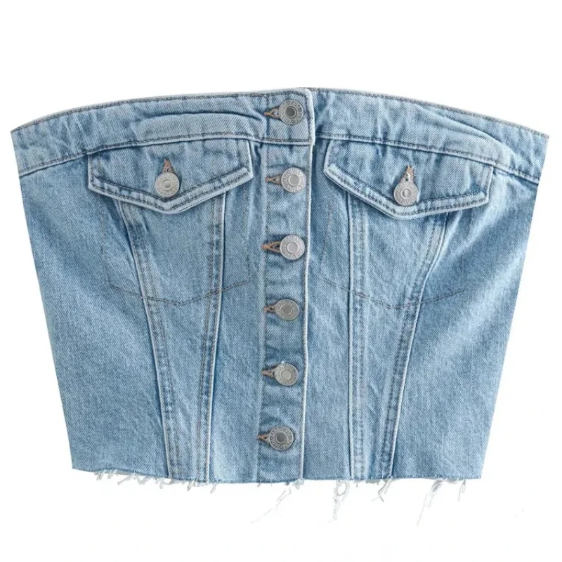 TRAF Blue Crop Top Female Denim Corset Top Women Y2K Off Shoulder Sexy Tube Top Woman Party Fashion Summer Tops Streetwear
TRAF Blue Crop Top Female Denim Corset Top Women Y2K Off Shoulder Sexy Tube Top Woman Party Fashion Summer Tops Streetwear
