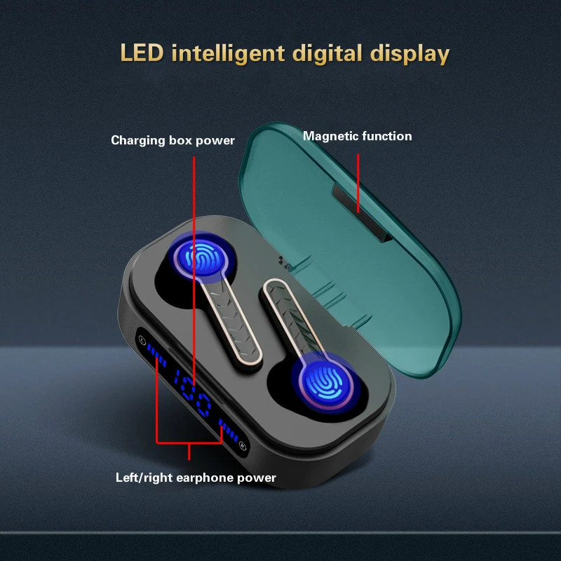 T19 Bluetooth Headset LED Smart Digital Earplugs Long-lasting Battery Life Waterproof Bluetooth Wireless In-ear Headphones
T19 Bluetooth Headset LED Smart Digital Earplugs Long-lasting Battery Life Waterproof Bluetooth Wireless In-ear Headphones